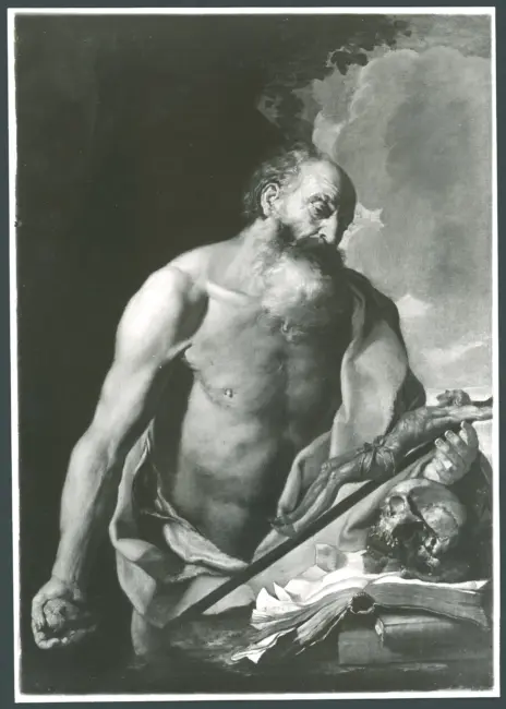 Guerrieri Giovanni Francesco (?); Anonimo artista (scuola bolognese) (?) - sec. XVII - San Girolamo penitente