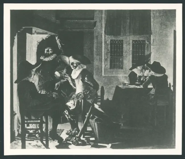 Heimbach Wolfgang - sec. XVII - Uomini di fronte a un camino e giocatori di carte