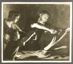 Gesù fanciullo nella bottega di san Giuseppe con la Madonna