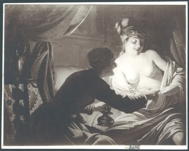 Honthorst Gerrit van (Gherardo delle Notti) - sec. XVII - Caccia alle pulci a lume di candela