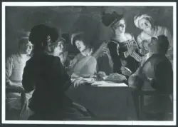 Honthorst Gerrit van (Gherardo delle Notti) - sec. XVII - Banchetto con suonatore di liuto