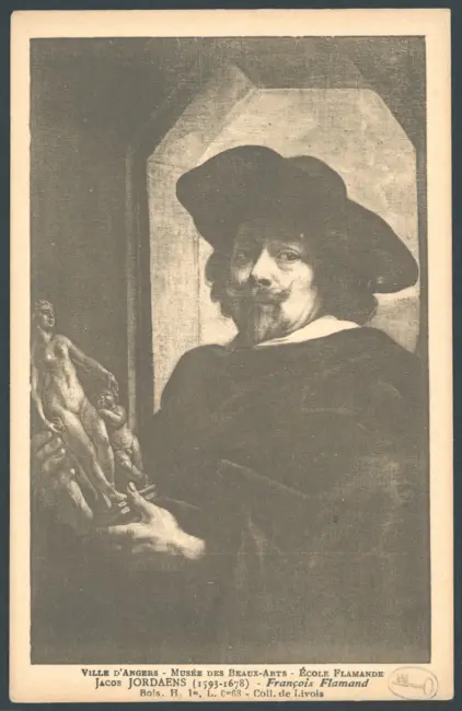 Ville d'Angers - Musée des Beaux-Arts - École Flamande. Jacob Jordaens (1593-1678) - François Flamand. Bois. H. 1m. L. 0m68 - Coll. de Livois