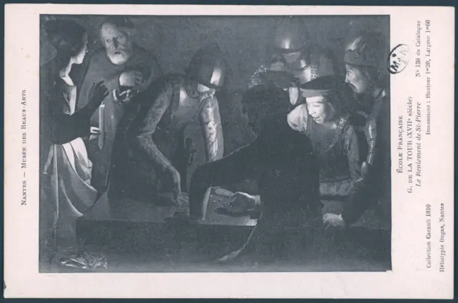 Nantes - Musée des Beaux-Arts. École Française. G. de La Tour (XVIIe siècle). Le Reniement de St-Pierre