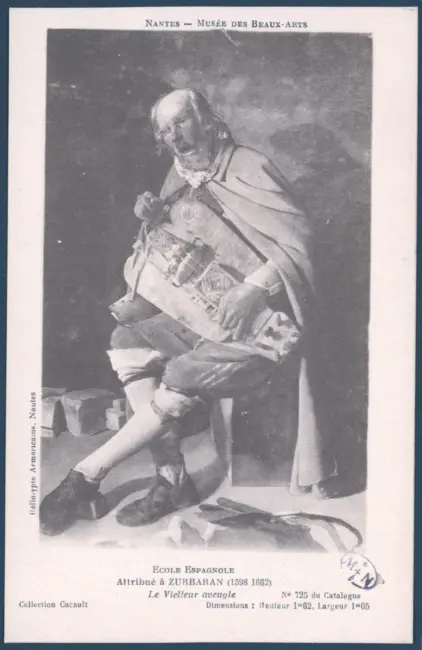 Nantes - Musée des Beaux-arts. Ecole Espagnole - Attribué à Zurbaran (1598-1662). Le Vielleur aveugle