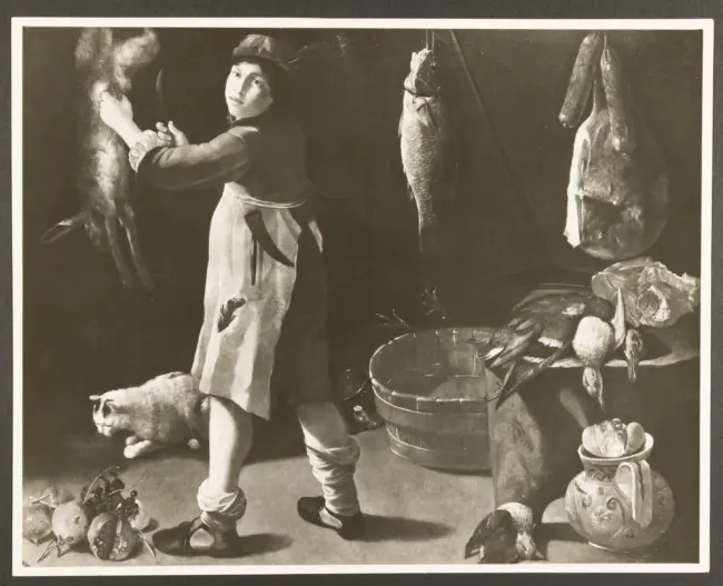 Loarte Alejandro de (?) - sec. XVII - Natura morta con cacciagione e cuciniere