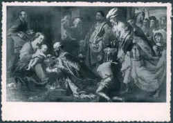 Bruxelles - Eglise du Béguinage. L'Adoration des Mages, par Van Loon. XVIIe siècle. Brussel - Kerk van 't Begijnhof. De Aanbidding der Koningen, door Van Loon. XVIIe eeuw.