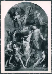La santa Trinità, la santa Vergine, san Giovanni Battista e gli angeli