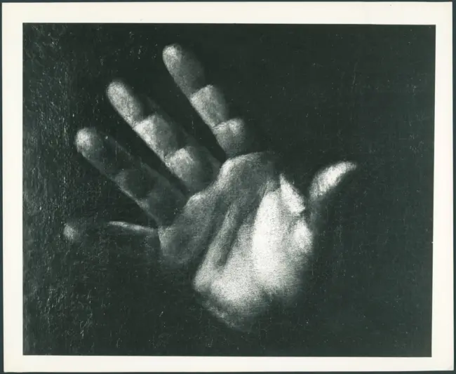 School of Caravaggio. Italian (?) 17th century. The Vision of St. Jerome. Detail of hand