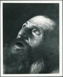 School of Caravaggio. Italian (?) 17th century. The Vision of St. Jerome. Detail of head