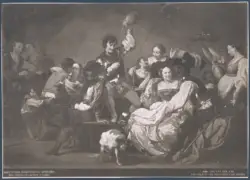 KGL. Gemaldegalerie Cassel. Jan Lys Gen. Pan. Ein Gelage von Soldaten und Dirnen