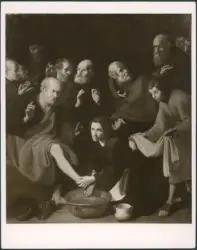 Bray, Jan de (?); Anonimo caravaggesco olandese; Crabeth Wouter Pietersz II (cerchia); Kuyl Gysbert van der (cerchia) - sec. XVII - Lavanda dei piedi