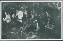 Scuola senese - sec. XVII - Sant'Antonio Abate tentato dal diavolo