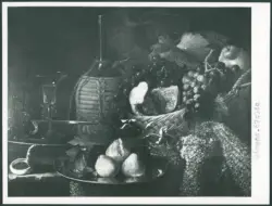 Natura morta con frutta, fiasco e calice