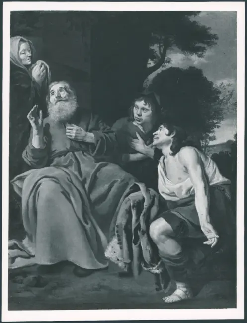 P.F. Mola (attr.). I fratelli presentano a Giacobbe le vesti insanguinate di Giuseppe (dopo rest. 1955). Vittorio Veneto Seminario
