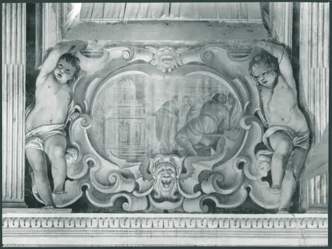 Scuola veronese - sec. XVII - Scene encomiastiche: putti e scena encomiastica