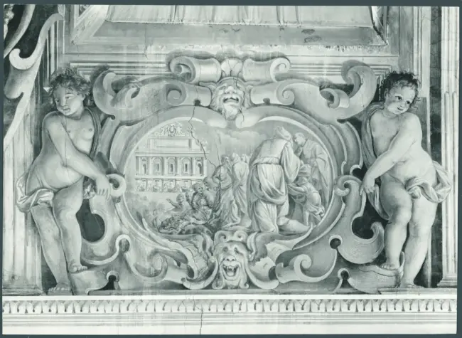 Scuola veronese - sec. XVII - Scene encomiastiche: putti e scena encomiastica