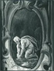 Ottino Pasquale (Pasqualotto) - sec. XVII - Scene bibliche: Storie della vita di Mosè (Mosè che si toglie i calzari)