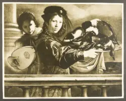 Paolini Pietro - sec. XVII - Suonatrice di liuto e giovane con selvaggina