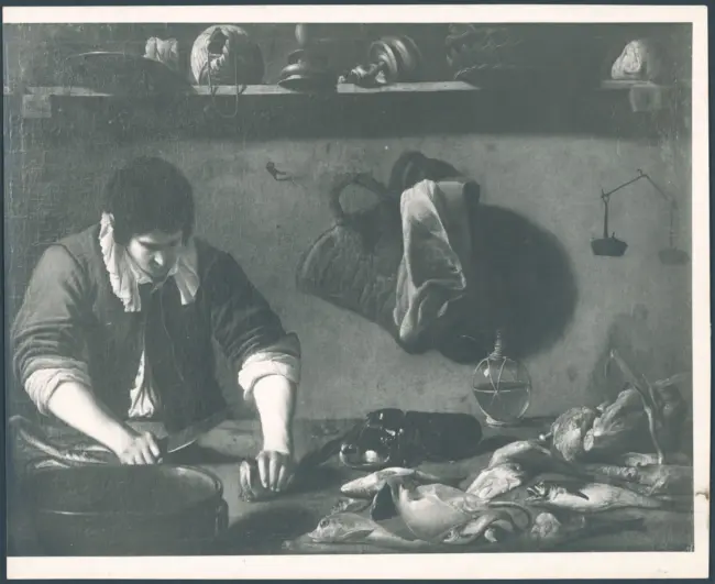 Pensionante del Saraceni - sec. XVII - Interno di cucina con cuoco
