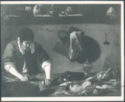 Pensionante del Saraceni - sec. XVII - Interno di cucina con cuoco