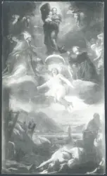 La Madonna, san Gennaro, santa Rosalia e san Francesco Saverio intercedono per la protezione di Napoli durante la peste