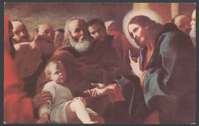 Cristo mette il bambino tra gli apostoli