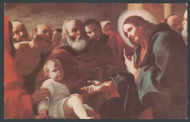 Christ seats the child in the midst of the disciples. By Mattia Preti (Neapolitan, 1613-1699)