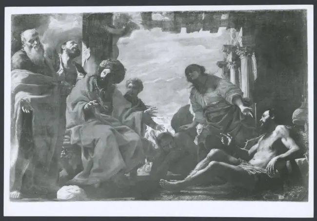 Preti Mattia (Cavalier Calabrese) - sec. XVII - Elifaz, Bildad e Zofar vanno da Giobbe per consolarlo delle sue disgrazie