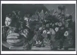 Salini Tommaso (Mao Salini) - sec. XVI/ XVII - Natura morta con cocomeri, cesto di frutta e bambini