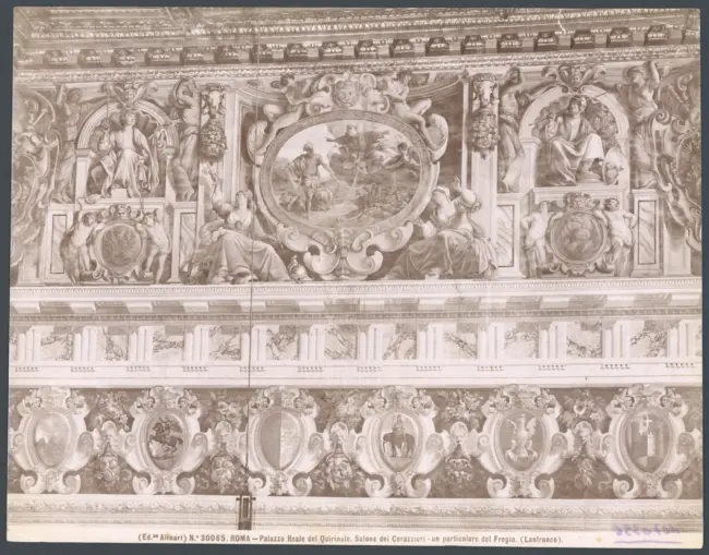 Roma - Palazzo Reale del Quirinale. Salone dei Corazzieri - un particolare del Fregio. (Lanfranco).