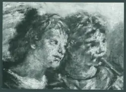 Serodine Giovanni - sec. XVII - Incoronazione di Maria Vergine e il velo della Veronica esposto tra san Pietro, san Paolo, san Giovanni Evangelista, sant'Antonio Abate, san Carlo Borromeo e san Sebastiano