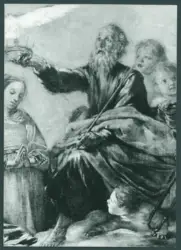 Serodine Giovanni - sec. XVII - Incoronazione di Maria Vergine e il velo della Veronica esposto tra san Pietro, san Paolo, san Giovanni Evangelista, sant'Antonio Abate, san Carlo Borromeo e san Sebastiano
