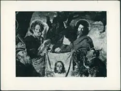 Serodine Giovanni - sec. XVII - Incoronazione di Maria Vergine e il velo della Veronica esposto tra san Pietro, san Paolo, san Giovanni Evangelista, sant'Antonio Abate, san Carlo Borromeo e san Sebastiano