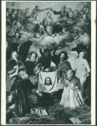 Serodine Giovanni - sec. XVII - Incoronazione di Maria Vergine e il velo della Veronica esposto tra san Pietro, san Paolo, san Giovanni Evangelista, sant'Antonio Abate, san Carlo Borromeo e san Sebastiano
