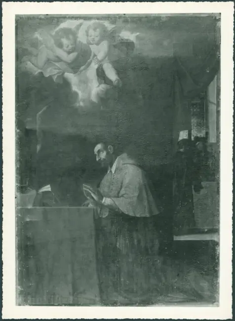 Serodine Giovanni (attribuzione respinta da R. Longhi) - sec. XVII - San Carlo Borromeo in preghiera