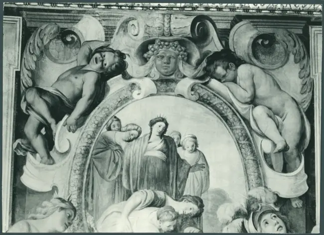 Galli Giovanni Antonio (Spadarino) (?) - sec. XVII - Scene bibliche: Mosè salvato dalle acque (particolare)
