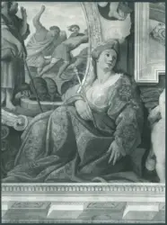 Galli Giovanni Antonio (Spadarino) (?) - sec. XVII - Scene bibliche: Mosè e i Madianiti (particolare)