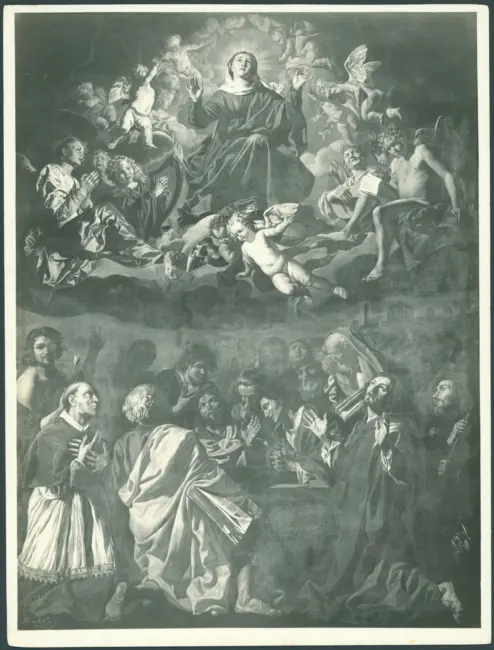 Stomer Matthias - sec. XVII - Assunzione della Madonna con san Sebastiano, san Carlo Borromeo e san Rocco