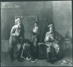Sweerts Michael - sec. XVII - Interno dello studio di un pittore con tre figure