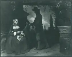 Sweerts Michael - sec. XVII - Coppia di giovani e fanciullo in un giardino