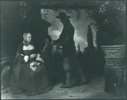 Sweerts Michael - sec. XVII - Coppia di giovani e fanciullo in un giardino