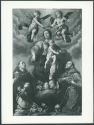 D'Enrico Antonio (Tanzio da Varallo) - sec. XVII - Madonna con Bambino in gloria con san Domenico e san Francesco