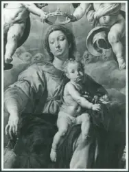D'Enrico Antonio (Tanzio da Varallo) - sec. XVII - Madonna con Bambino in gloria con san Domenico e san Francesco