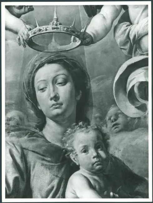 D'Enrico Antonio (Tanzio da Varallo) - sec. XVII - Madonna con Bambino in gloria con san Domenico e san Francesco