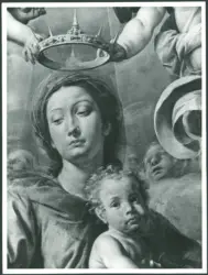 D'Enrico Antonio (Tanzio da Varallo) - sec. XVII - Madonna con Bambino in gloria con san Domenico e san Francesco