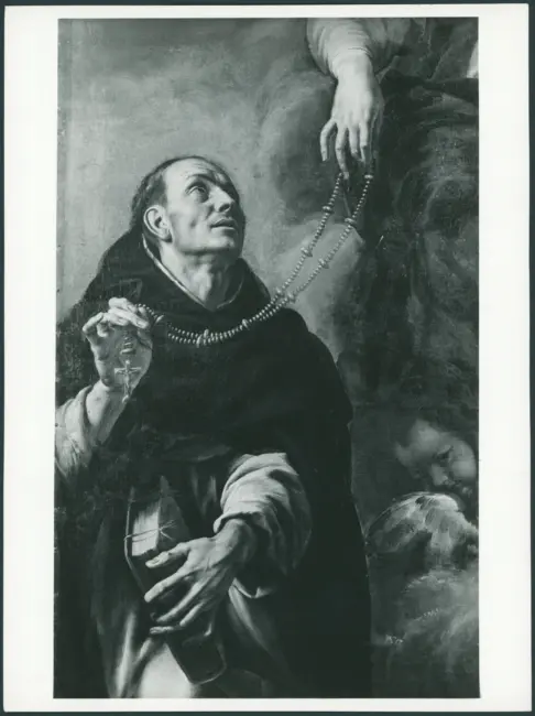 D'Enrico Antonio (Tanzio da Varallo) - sec. XVII - Madonna con Bambino in gloria con san Domenico e san Francesco
