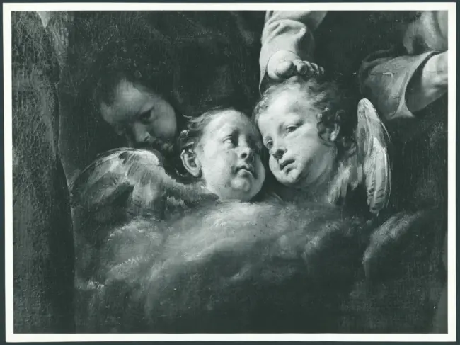 D'Enrico Antonio (Tanzio da Varallo) - sec. XVII - Madonna con Bambino in gloria con san Domenico e san Francesco
