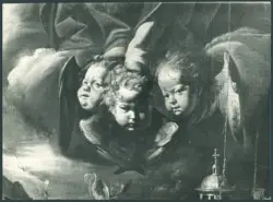 D'Enrico Antonio (Tanzio da Varallo) - sec. XVII - Madonna con Bambino in gloria tra angeli musicanti, san Bernardino da Siena, san Francesco d'Assisi, santa Chiara, santa Margherita d'Antiochia e la donatrice