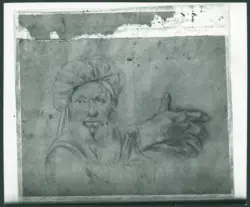D'Enrico Antonio (Tanzio da Varallo) - sec. XVII - Studio di mano e figura maschile con turbante
