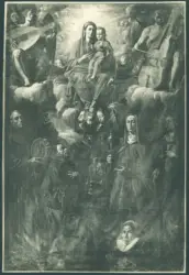 D'Enrico Antonio (Tanzio da Varallo) - sec. XVII - Madonna con Bambino in gloria tra angeli musicanti, san Bernardino da Siena, san Francesco d'Assisi, santa Chiara, santa Margherita d'Antiochia e la donatrice